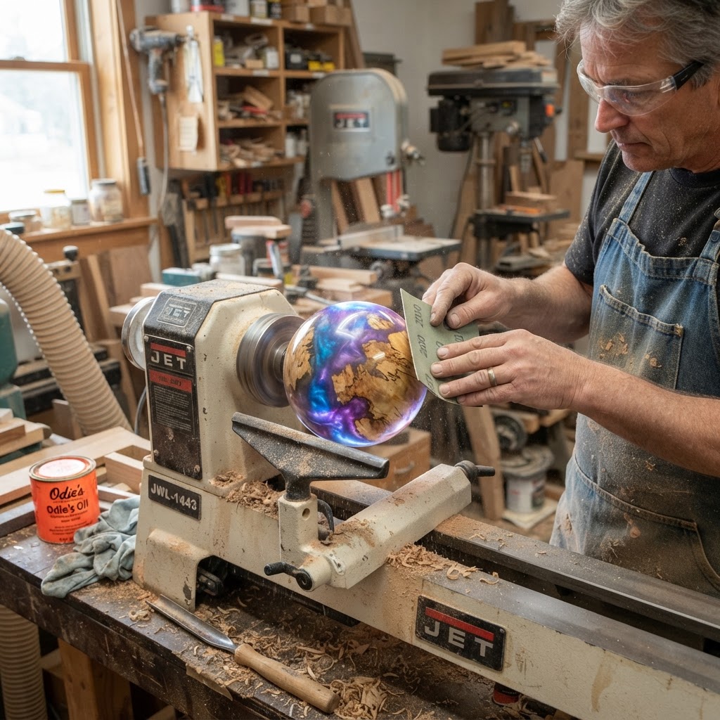 Floating Nebula Resin and Spalted Maple Seed Orb — step 3