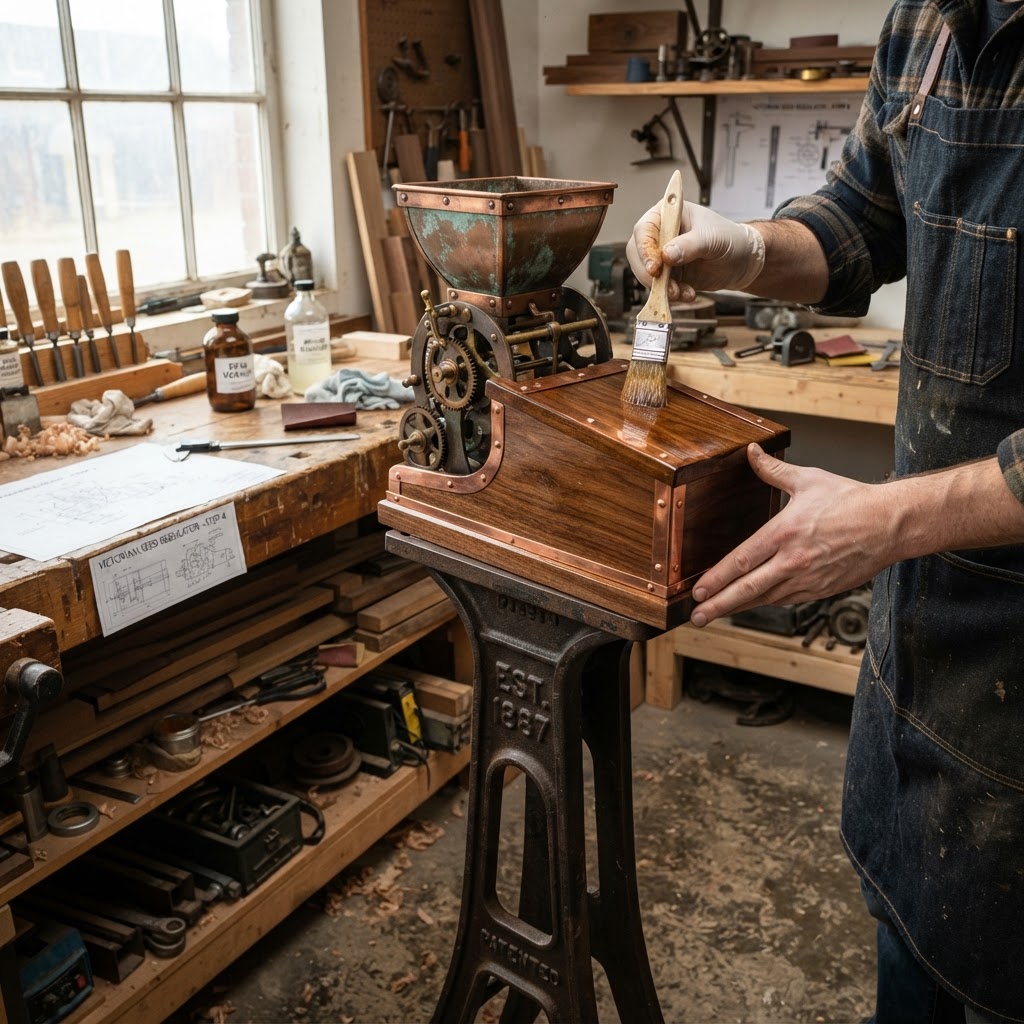 Vintage Patinated Copper Victorian Clockwork Escapement Seed Regulator — step 4