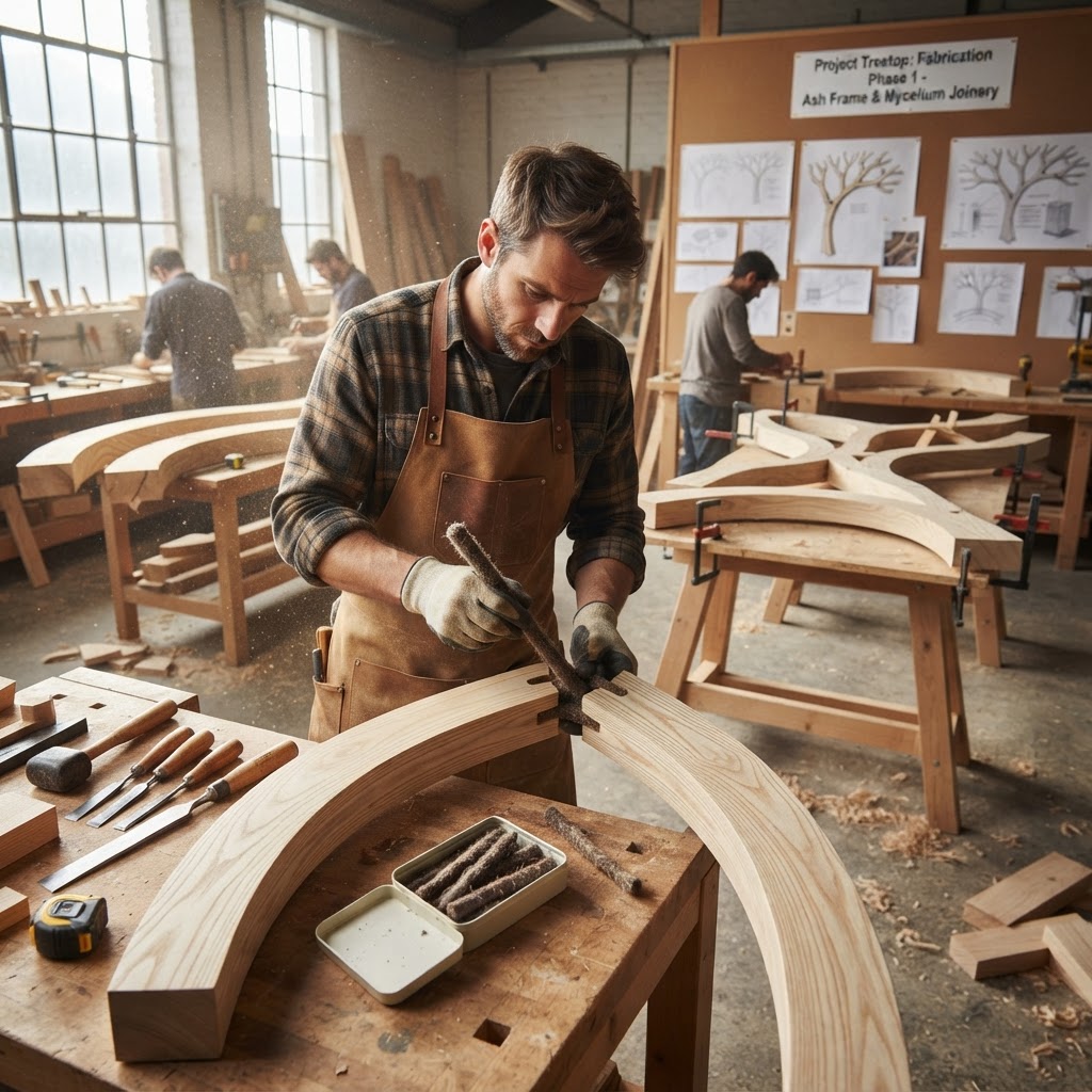 Bespoke Treetop Dendritic Mycelium-Infused Phyto-Oscillatory Sap-Flow Canopy Velocity-Mapping Meditation Plinth — step 1