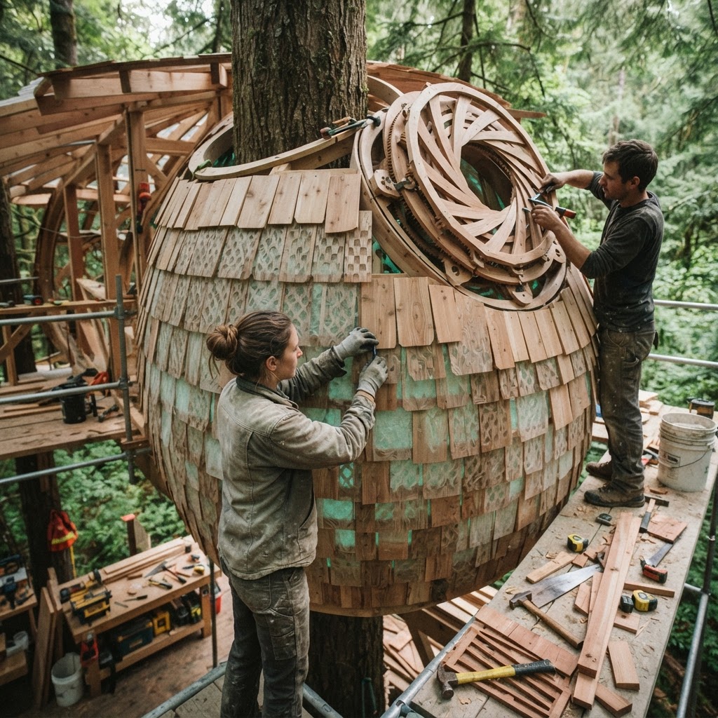 Bioluminescent Mycelium-Infused Treetop Fungal Laboratory — step 4
