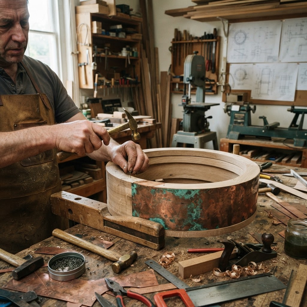 Vintage Patinated Copper Victorian Marine Chronometer Seed Timer — step 1