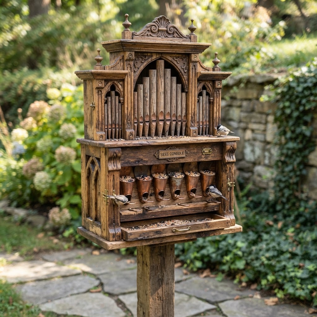 Weathered Salvage Pipe Organ Seed Console