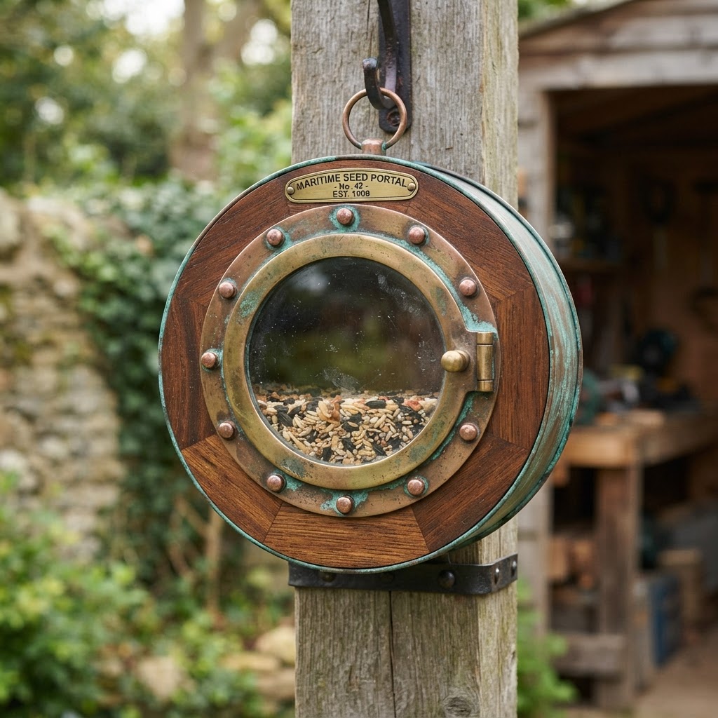 Vintage Patinated Copper Maritime Portlight Seed Portal