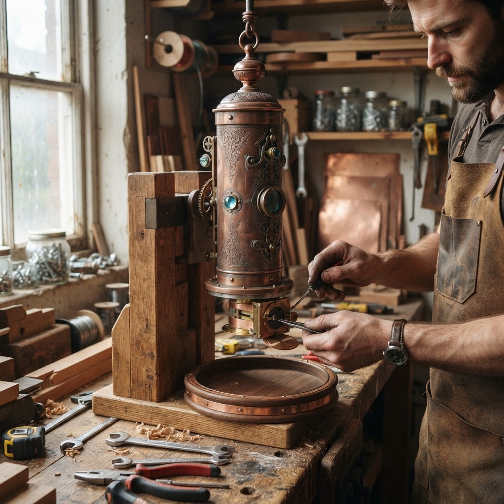 Vintage Patinated Copper Victorian Kaleidoscope Seed Refractor — step 4
