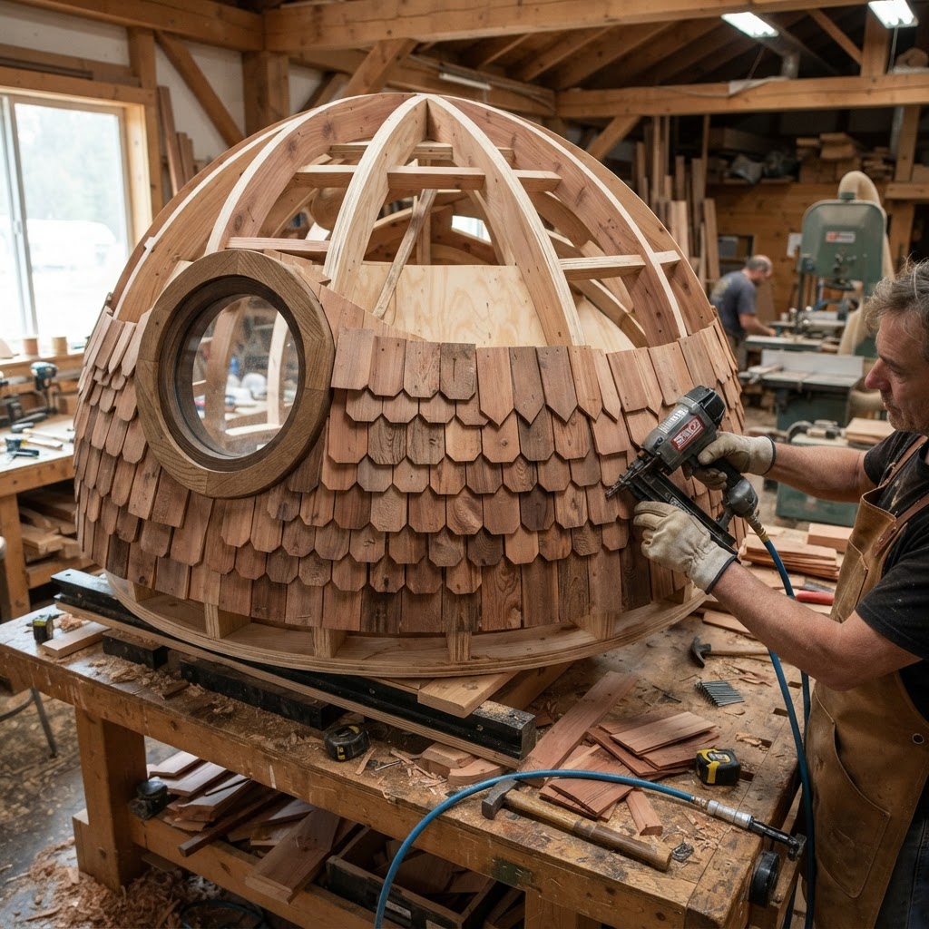 Hollow-Core Floating Treetop Meditation Sphere — step 3
