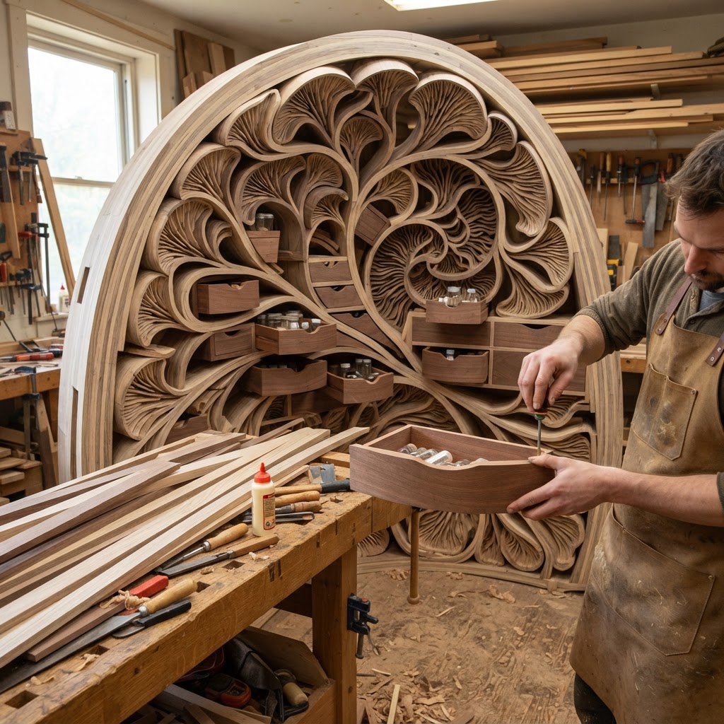 Bespoke Treetop Dendritic Bioluminescent Mycelial Spore-Map Chamber — step 3
