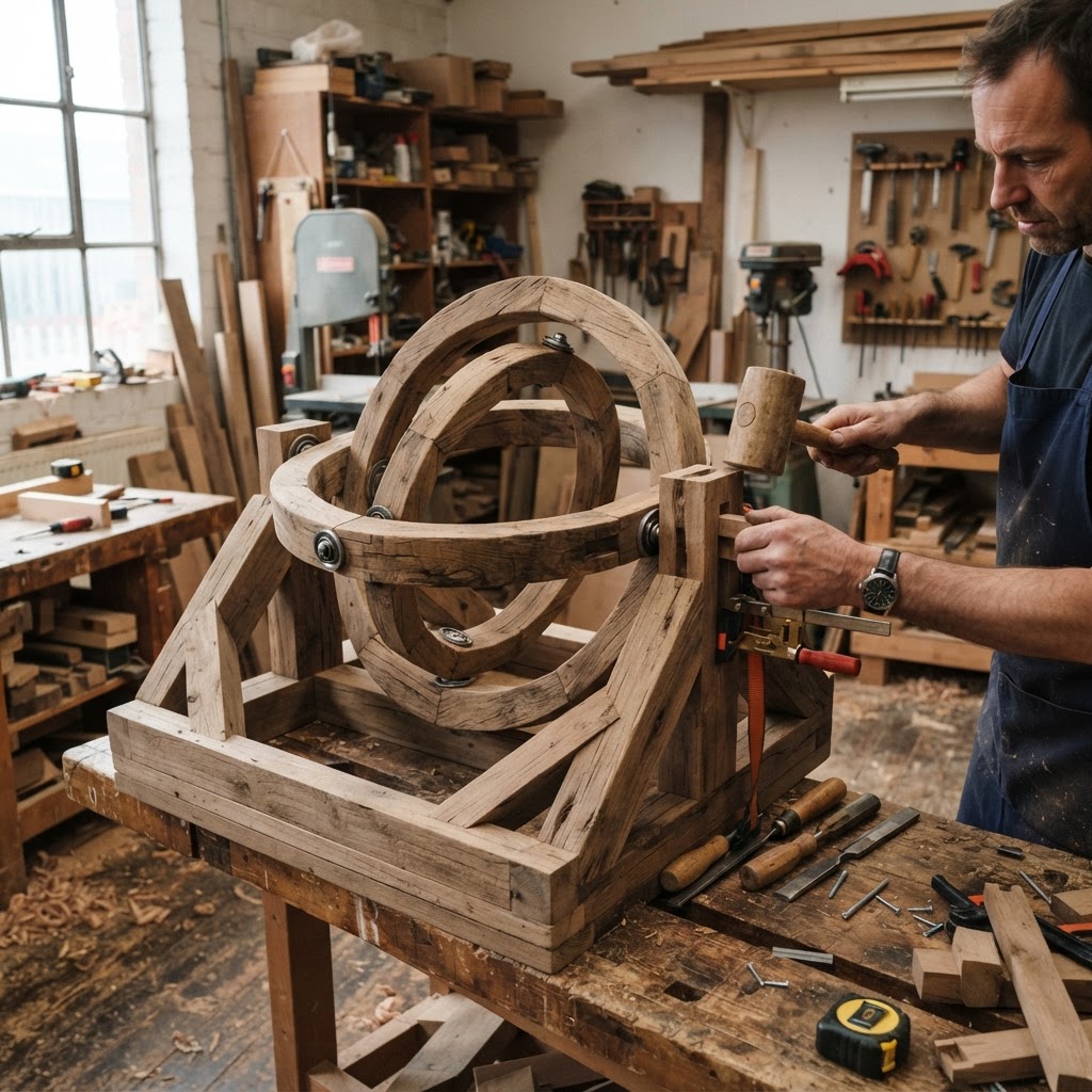 Arboreal Equilibrium Gyroscopic Compass Bench — step 1
