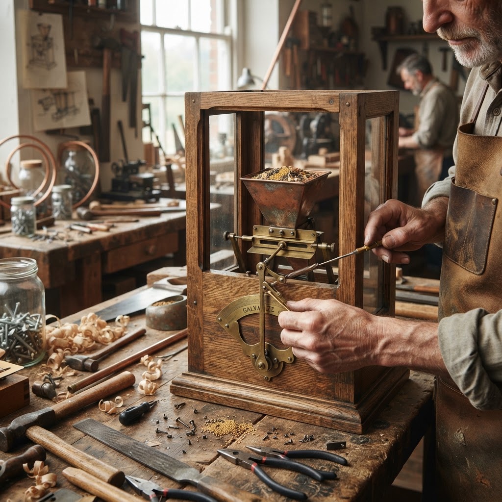 Vintage Patinated Copper Victorian Galvanometer Seed Galvanizer — step 3