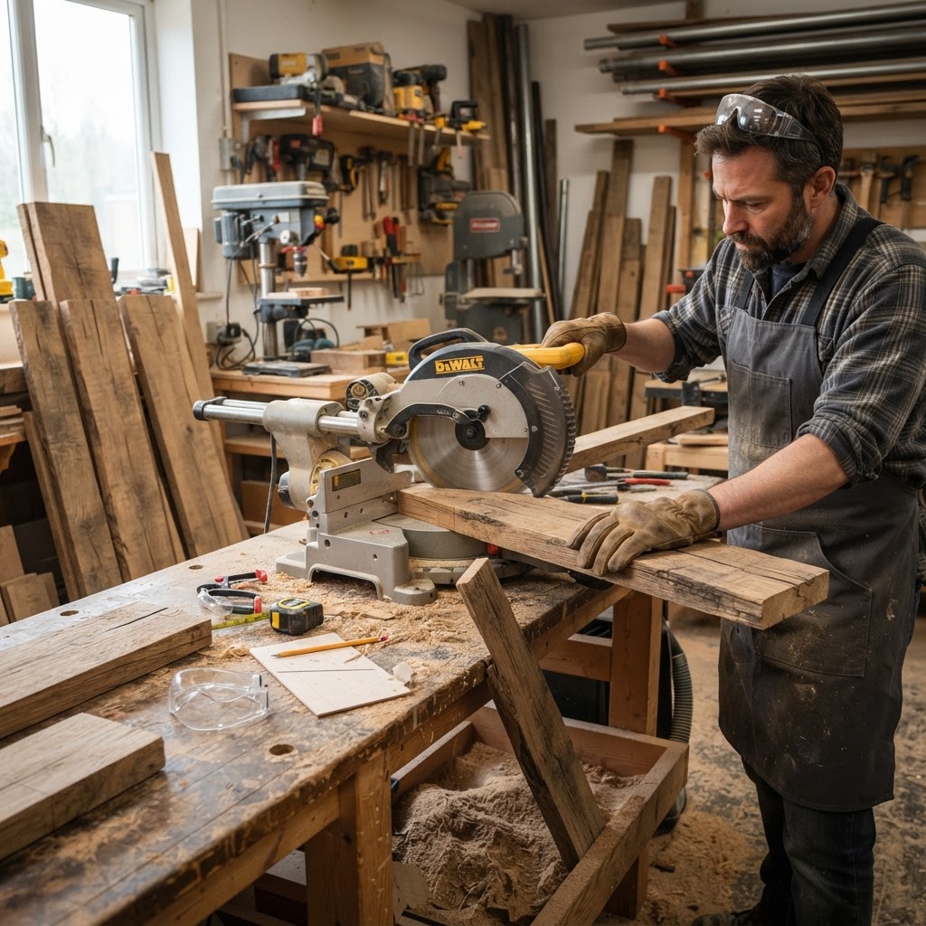 Industrial Pipe and Reclaimed Oak Floating Wine Rack — step 1
