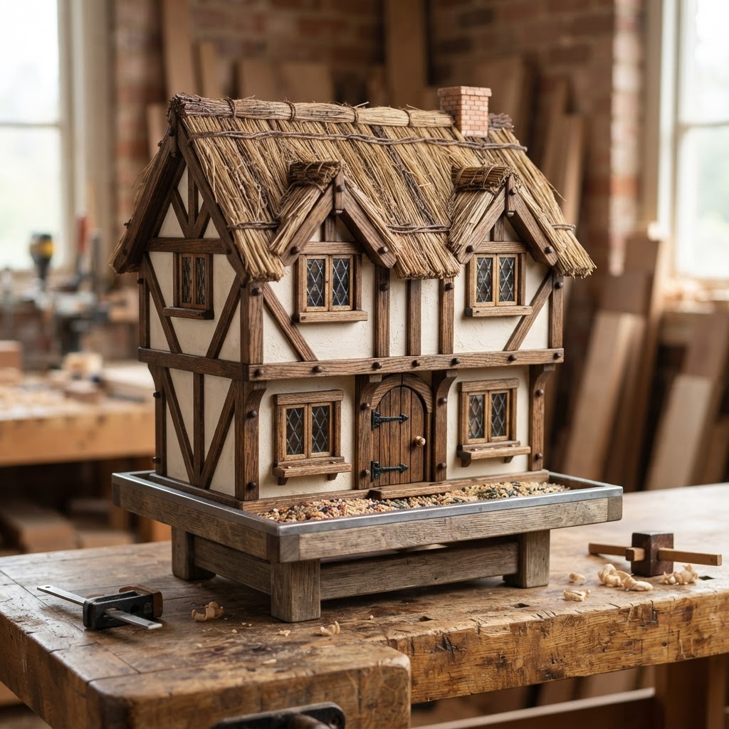 Tudor Revival Half-Timbered Cottage Feeder
