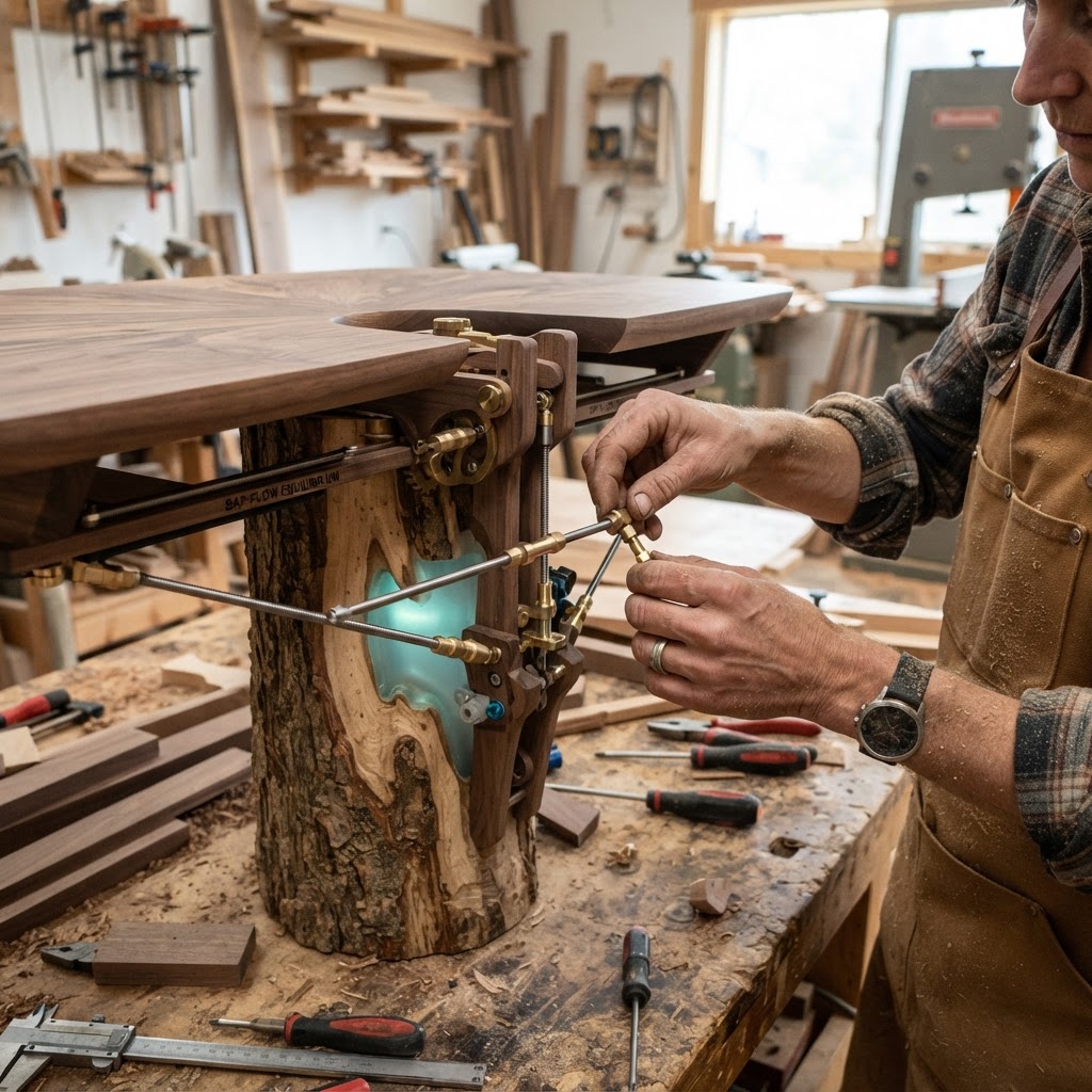 Bespoke Treetop Dendritic Mycelium-Infused Phyto-Diffusive Sap-Flow Canopy Zephyr-Alignment Vanity Table — step 2