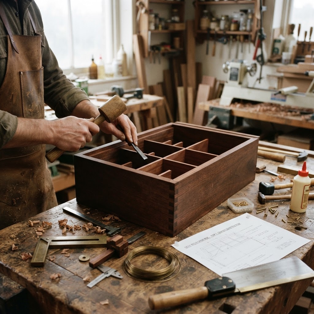 Vintage Patinated Copper Victorian Telegraphic Wheatstone Bridge Seed Resistance-Box — step 1