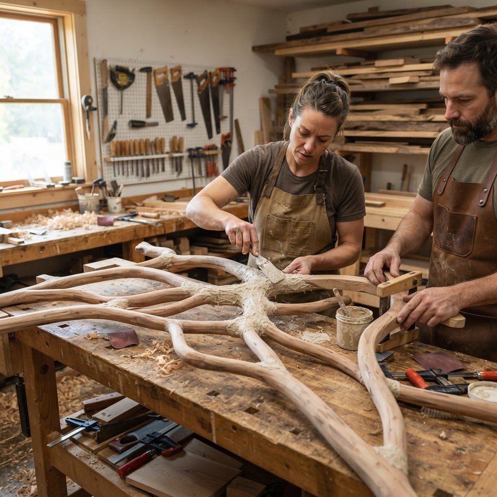 Bespoke Treetop Dendritic Mycelium-Infused Phyto-Tectonic Sap-Flow Canopy Zephyr-Oriented Reading Console — step 1