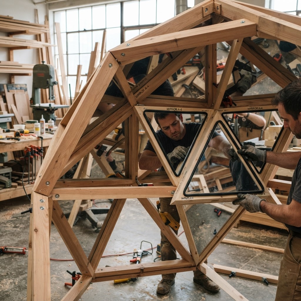Geometric Polyhedron Canopy Kaleidoscope Shelter — step 2