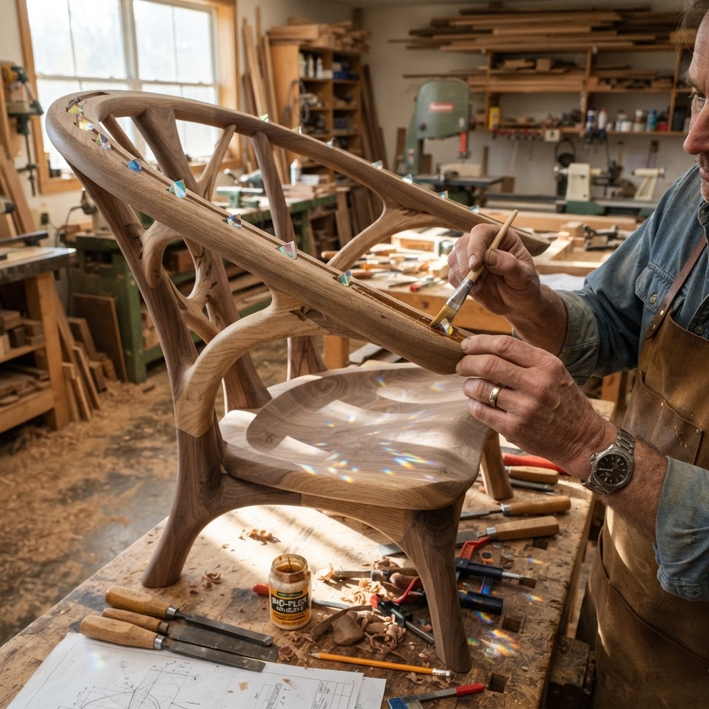 Bespoke Treetop Dendritic Mycelium-Infused Phyto-Diffractive Sap-Flow Canopy Heliotropic Observatory Chair — step 2