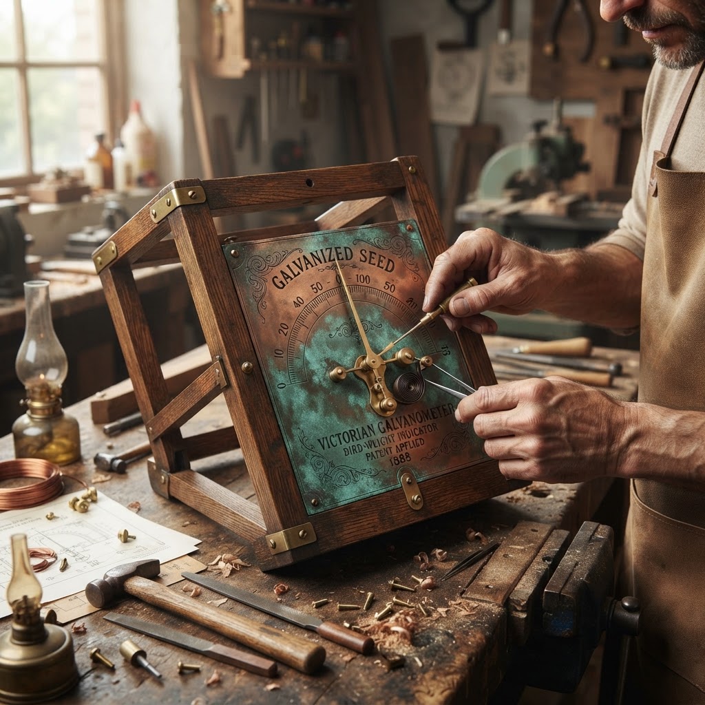 Vintage Patinated Copper Victorian Galvanometer Seed Galvanizer — step 2