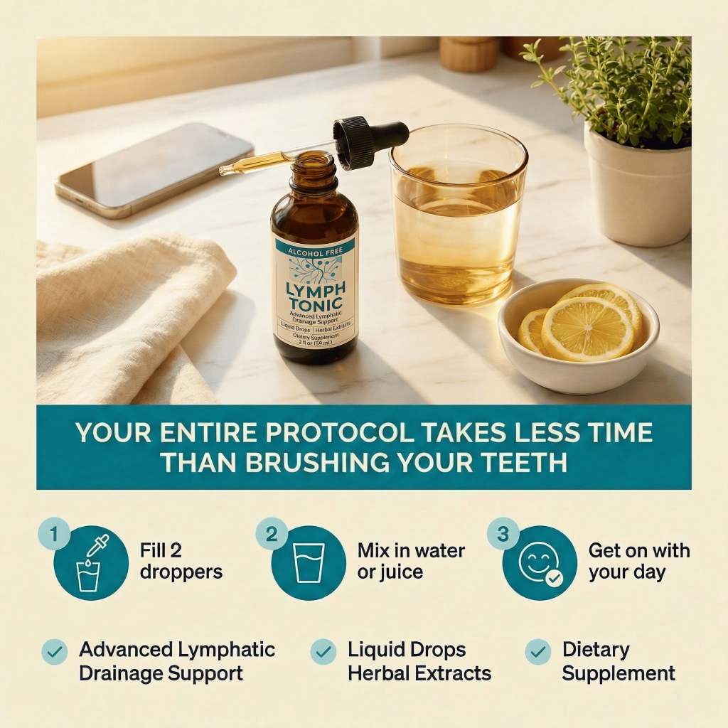 Your entire protocol takes less time than brushing your teeth — fill 2 droppers, mix in water, get on with your day