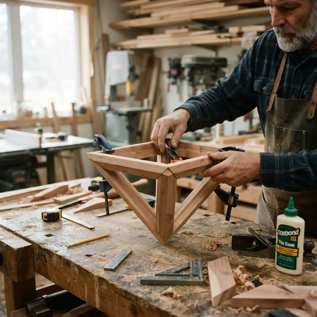 Inverted Tetrahedron Prism Seed Geometric Feeder — step 1