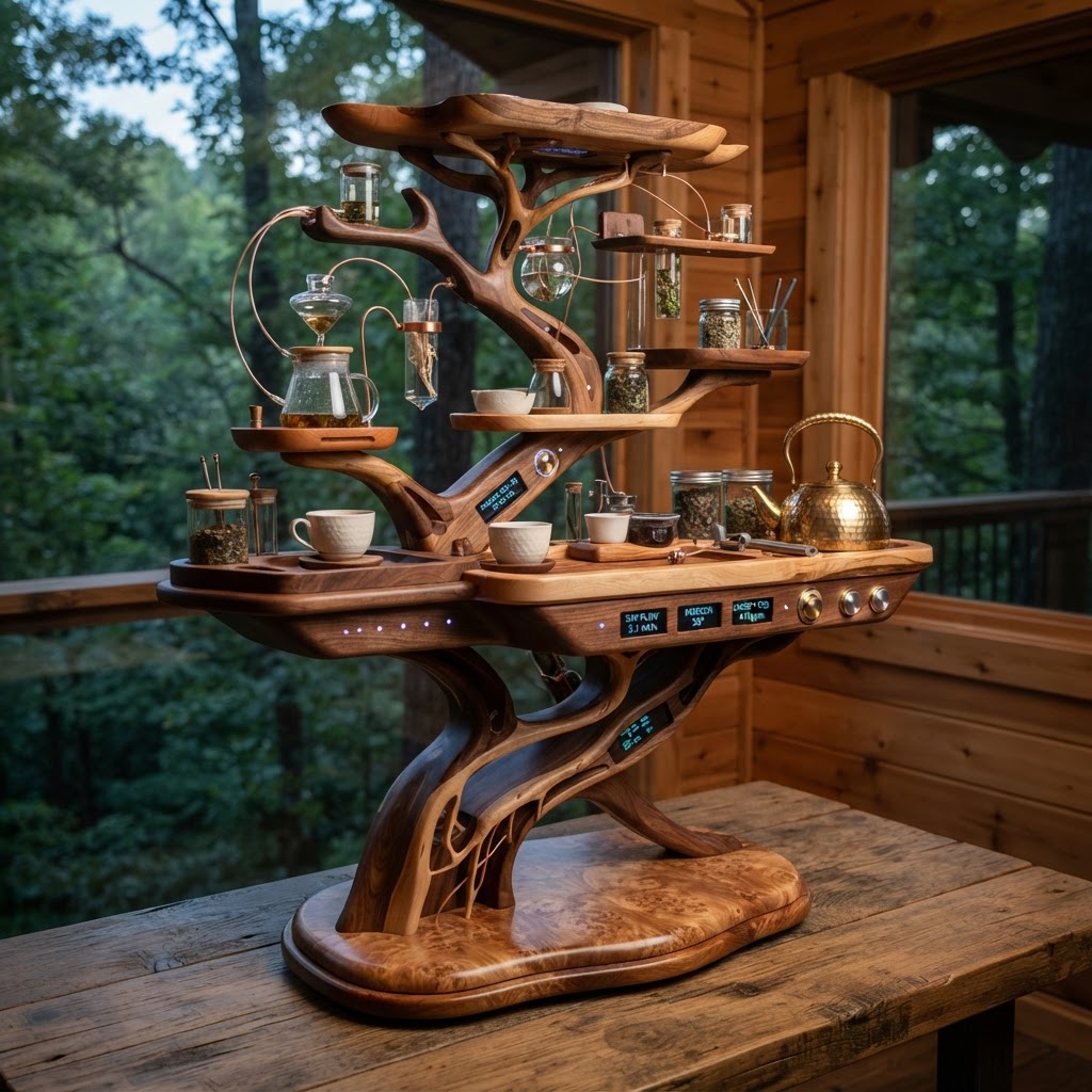 Bespoke Treetop Dendritic Mycelium-Infused Phyto-Laminar Sap-Flow Canopy Horizon-Mapping Tea Valet