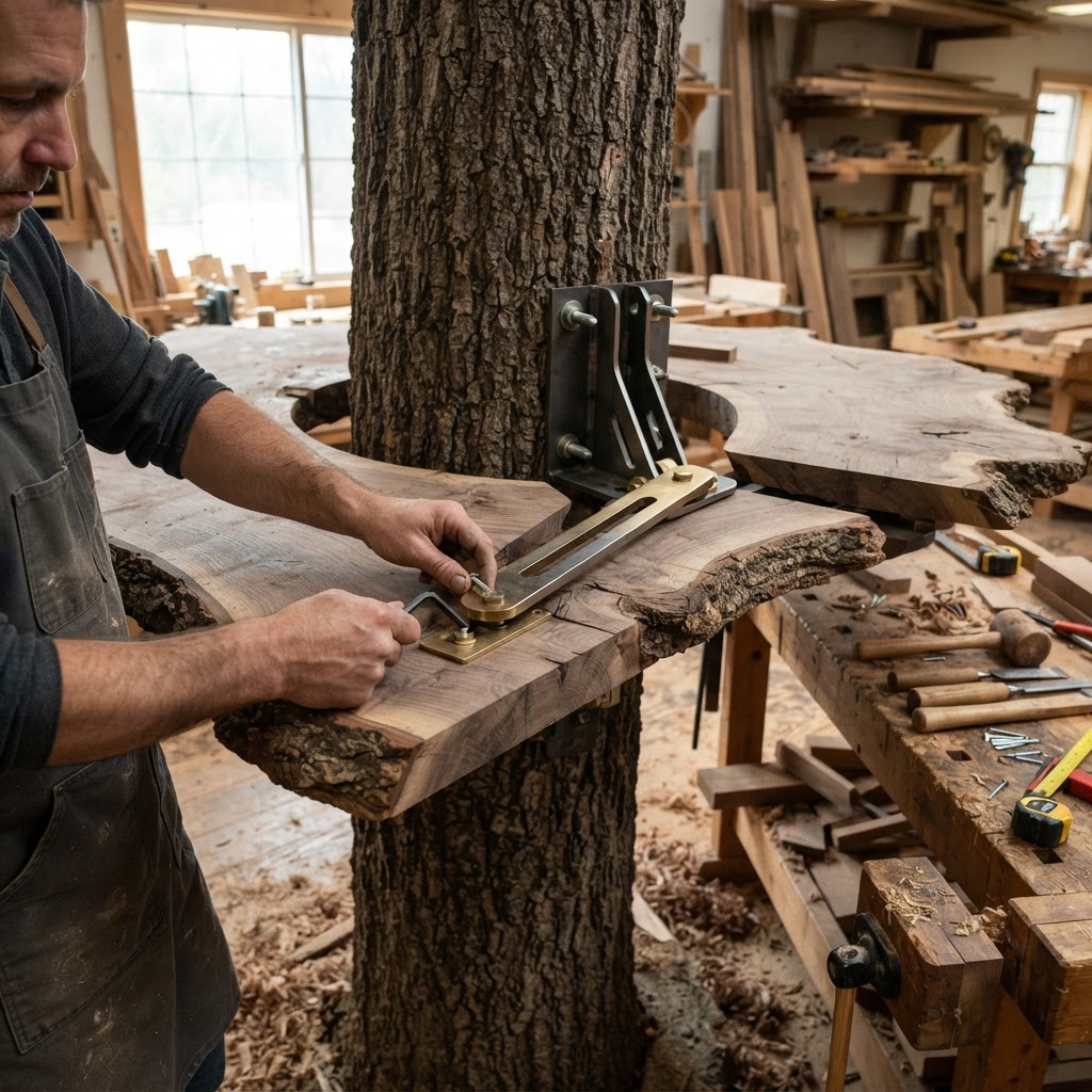 Floating Live-Edge Harvest Dining Platform — step 3