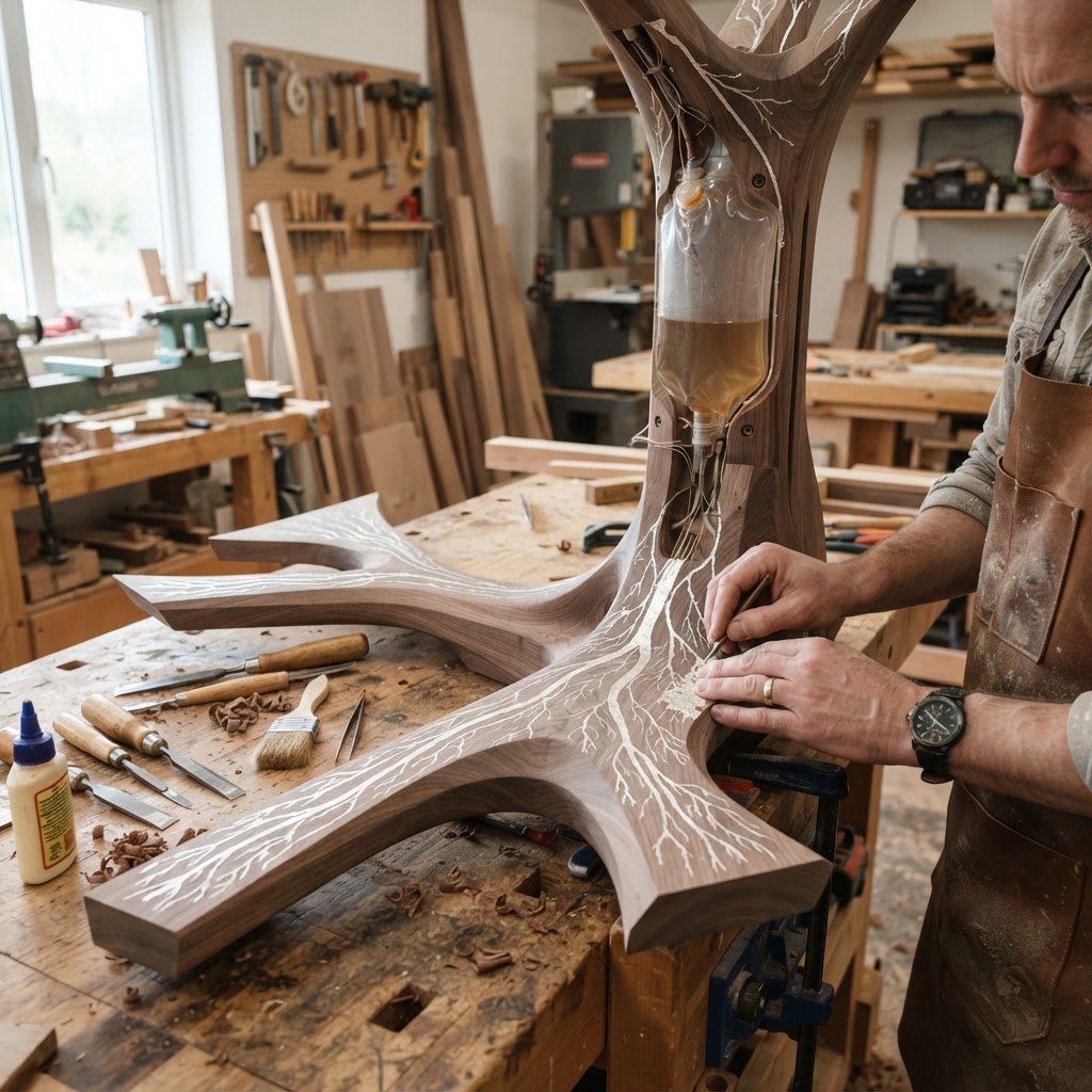 Bespoke Treetop Dendritic Mycelium-Infused Phyto-Gaseous Sap-Pulse Canopy Cloud-Sifting Hydration Valet — step 2
