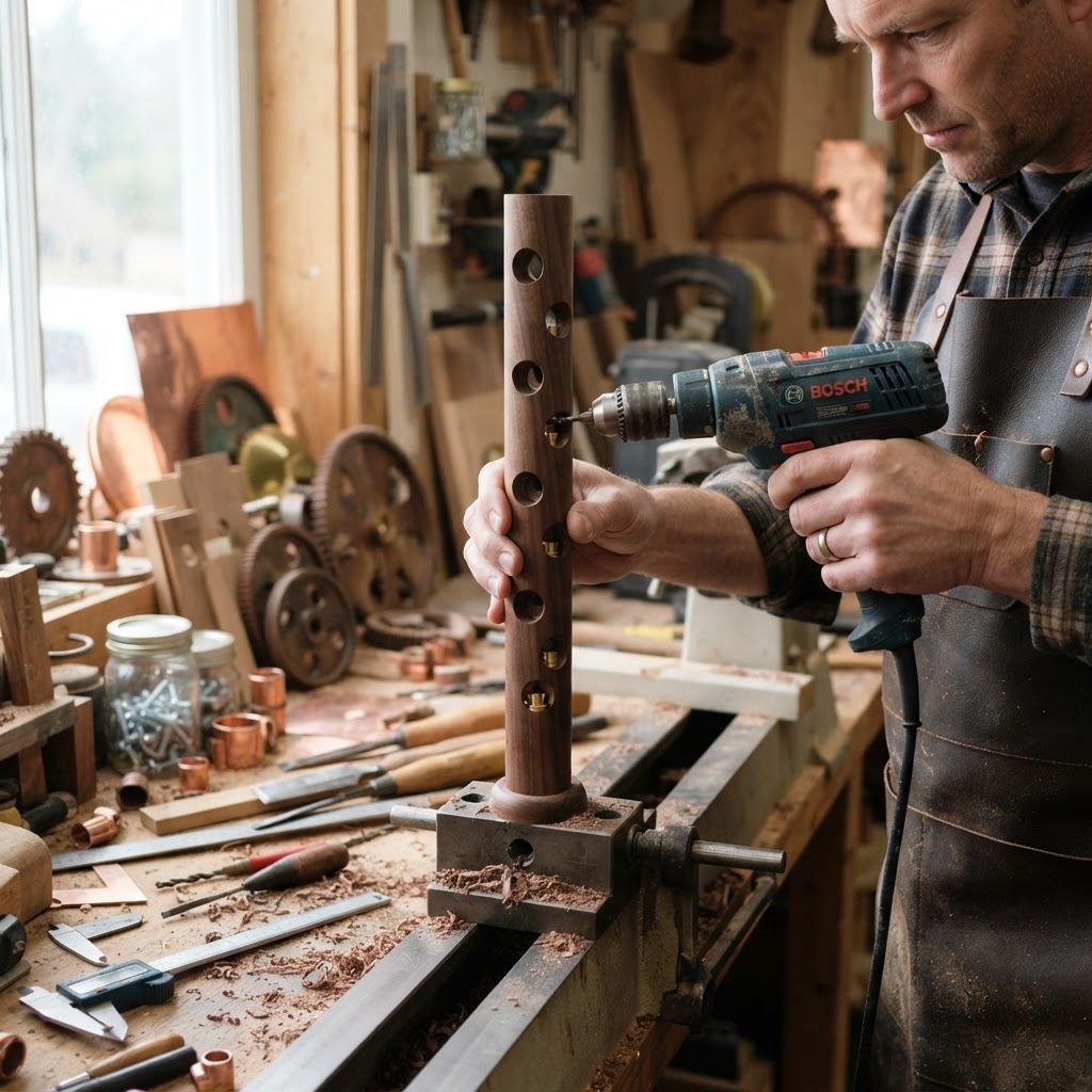 Vintage Patinated Copper Industrial Gear Seed Turbine — step 1