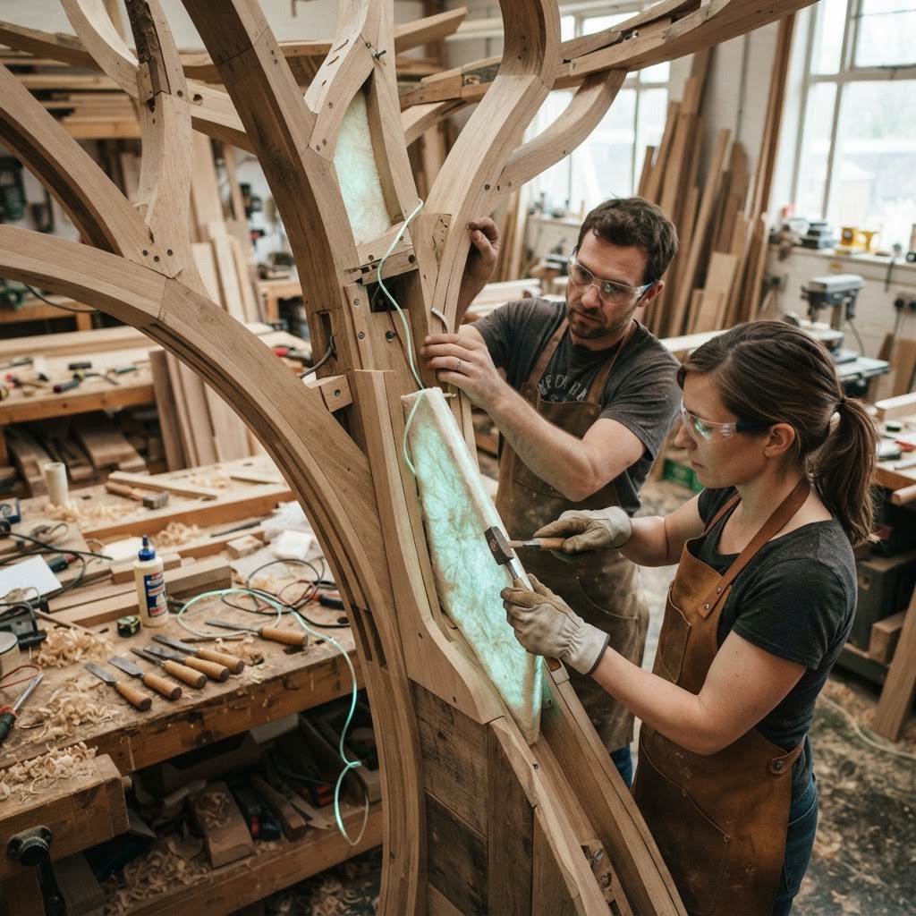 Bespoke Treetop Dendritic Mycelium-Infused Phyto-Luminescent Canopy Tea-Steeping Nook — step 2
