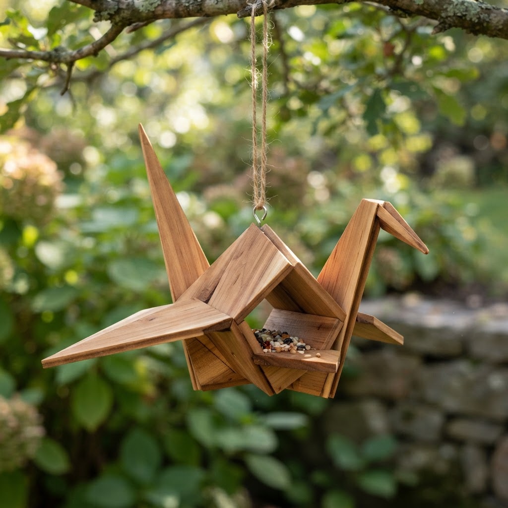 Geometric Origami Paper Crane Seed Sculptor