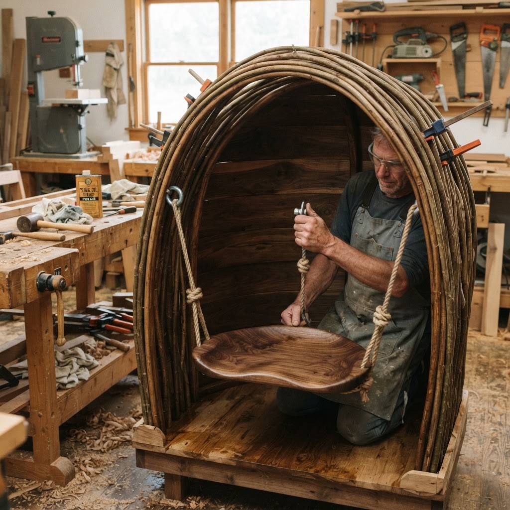 Bent-Laminated Willow Canopy Reading Nook — step 4