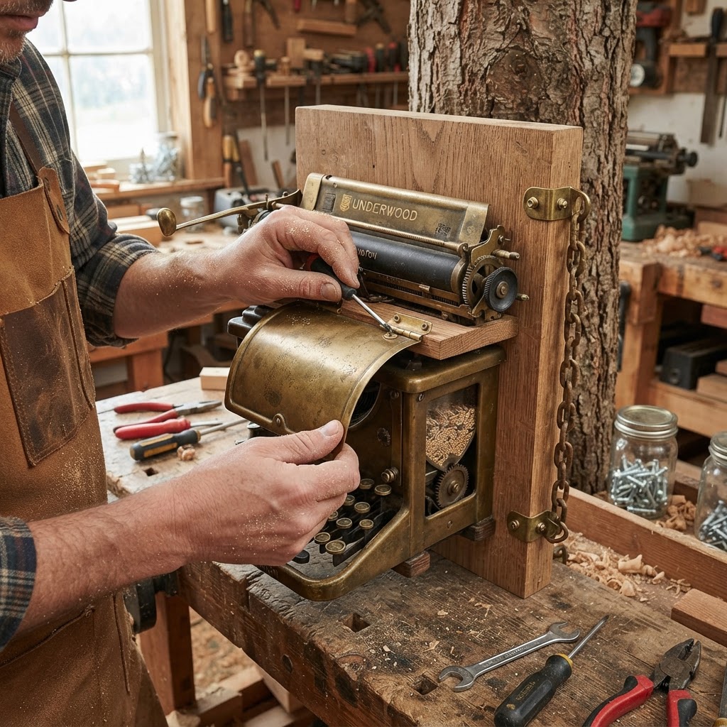 Vintage Brass Typwriter Carriage Seed Dispenser — step 4