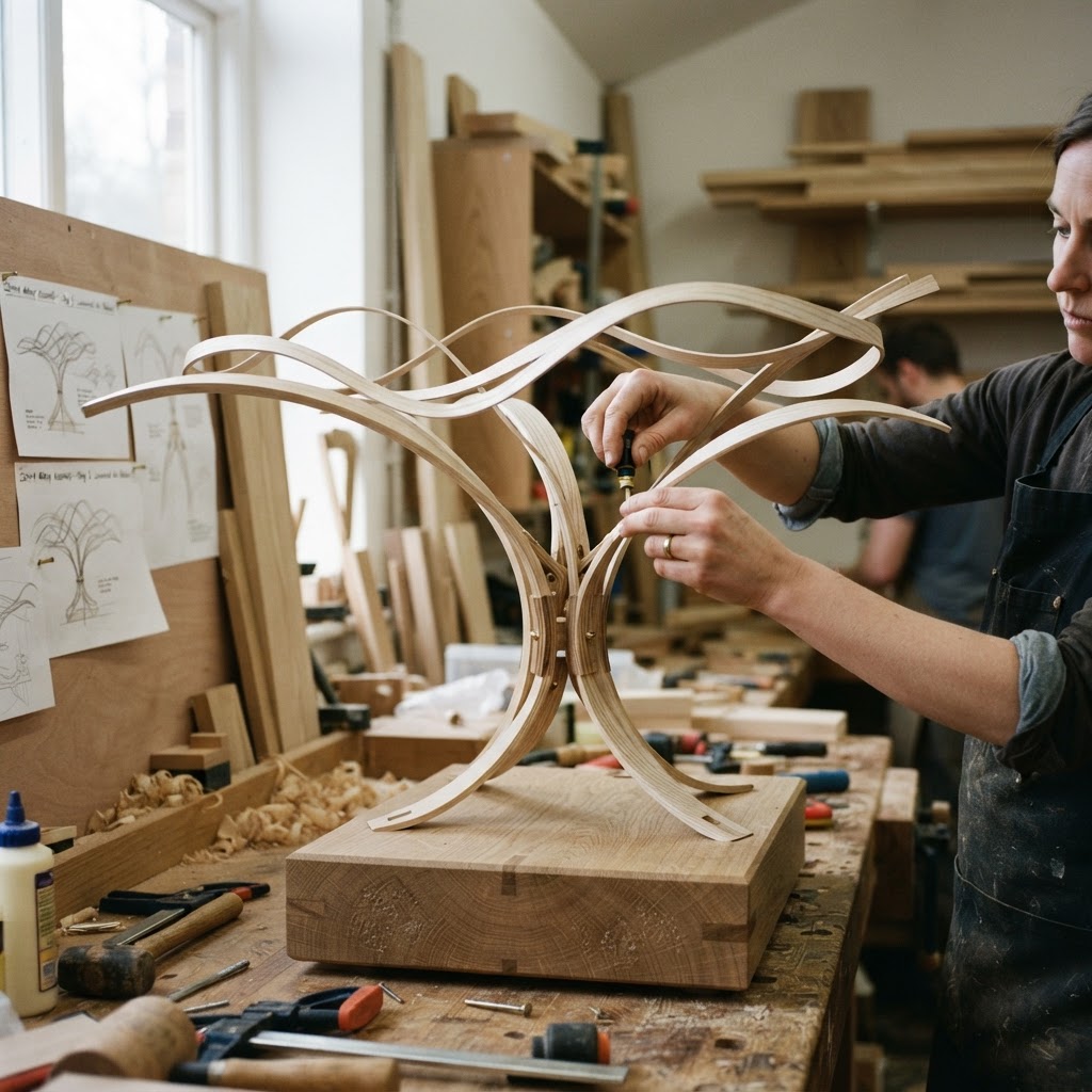 Bespoke Treetop Dendritic Mycelium-Infused Phyto-Ionic Sap-Flow Canopy Zephyr-Tracing Meditation Plinth — step 3