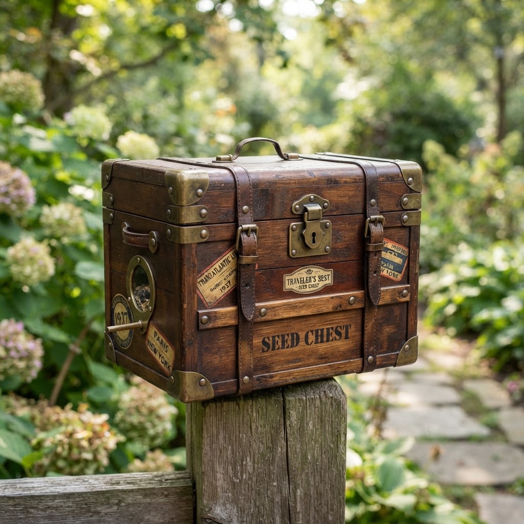 Vintage Transatlantic Steam Trunk Seed Chest