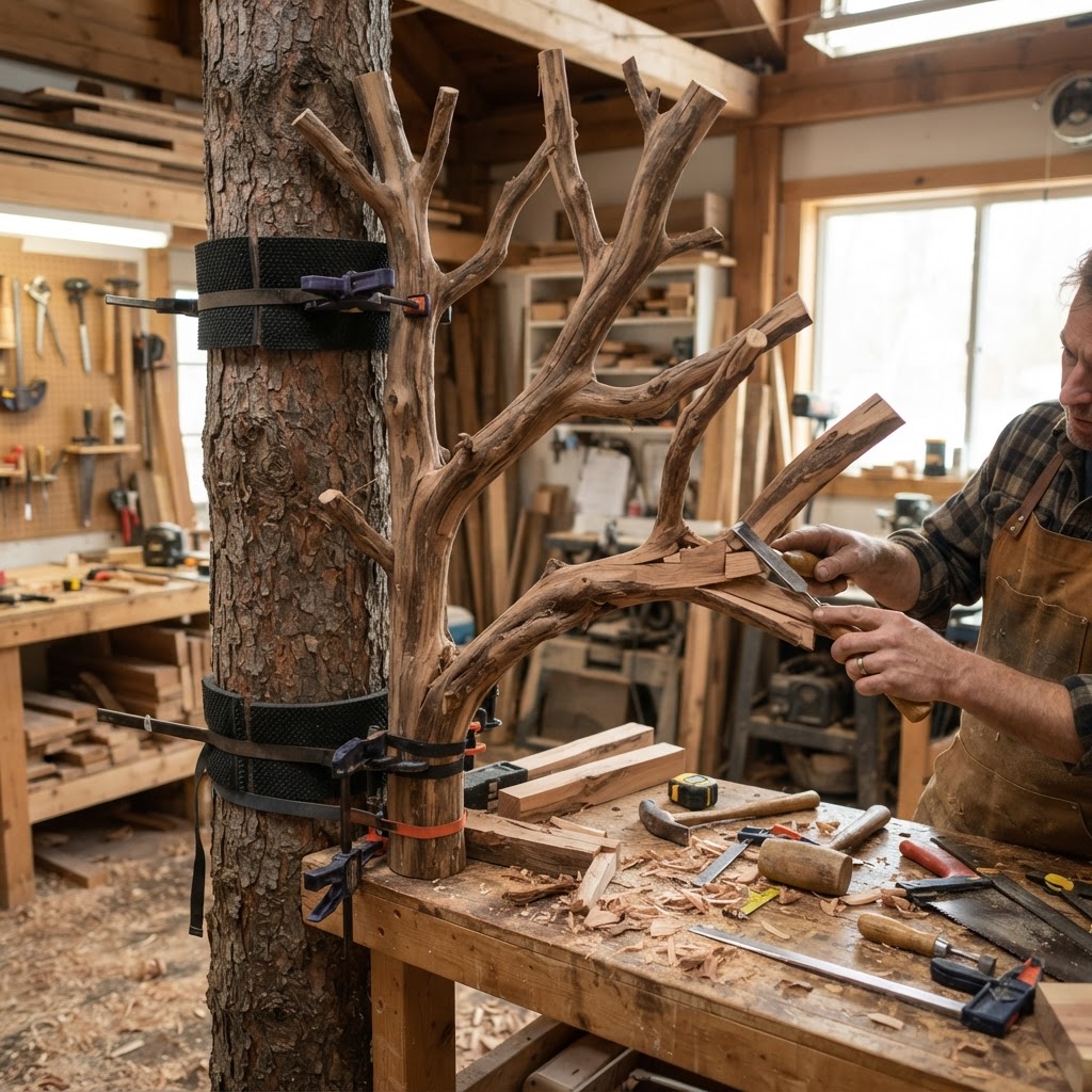 Bespoke Treetop Dendritic Mycelium-Infused Phyto-Kinetic Thermal Hearth — step 1