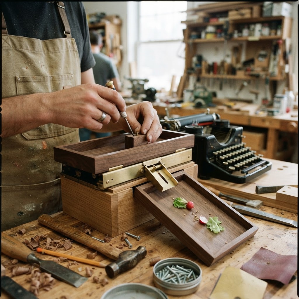 Vintage Typewriter Carriage Seed Tray — step 4