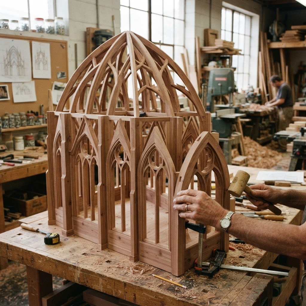 Stained Glass Gothic Cathedral Seed Basilica — step 1