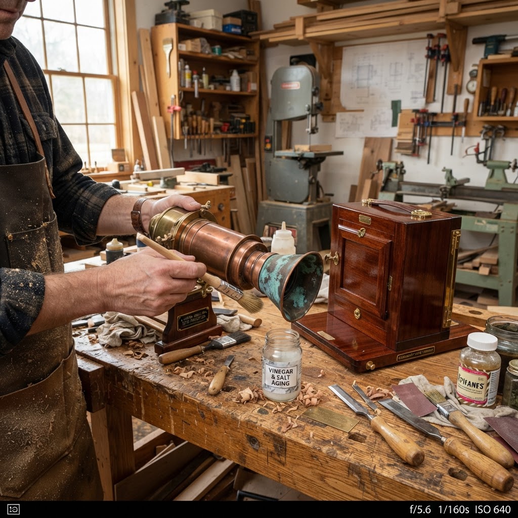 Vintage Patinated Copper Victorian Camera Obscura Seed Projector — step 4
