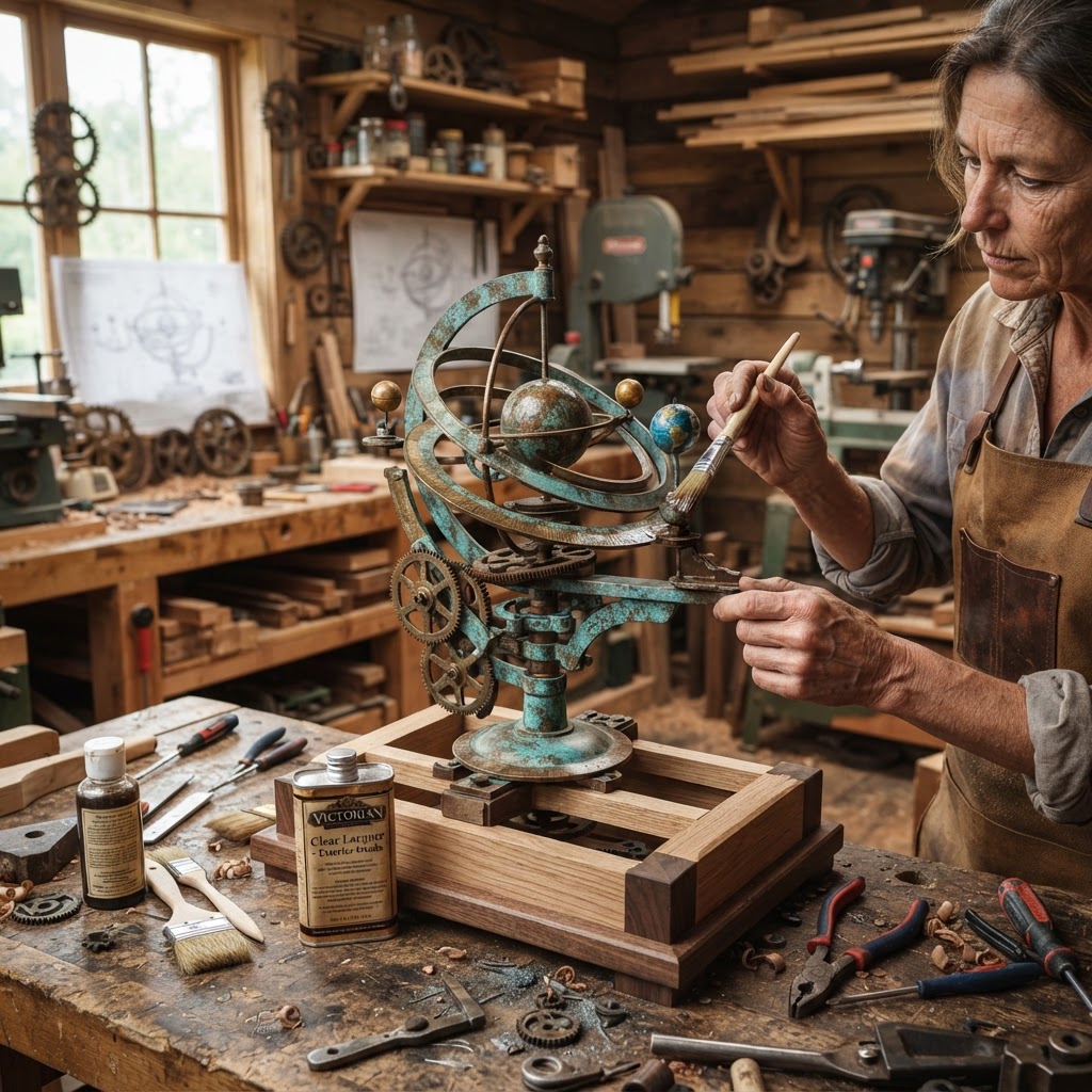 Steampunk Victorian Brass Orrery Seed Planetarium — step 3