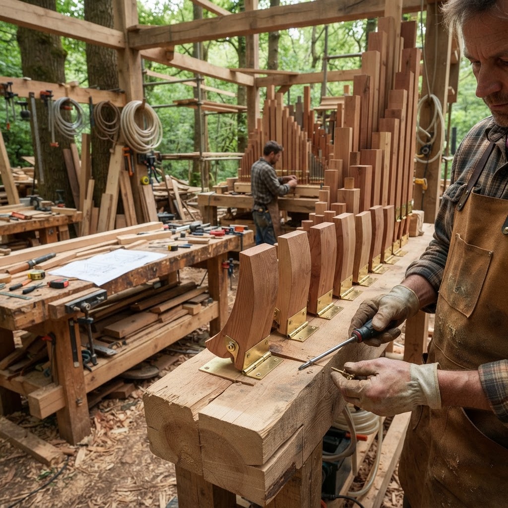 Bespoke Treetop Pneumatic Organ Wind-Pipe Pavilion — step 3