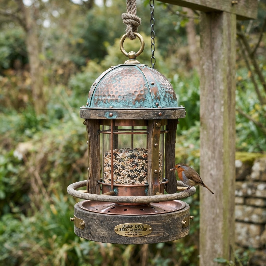 Vintage Patinated Copper Diving Bell Seed Chamber