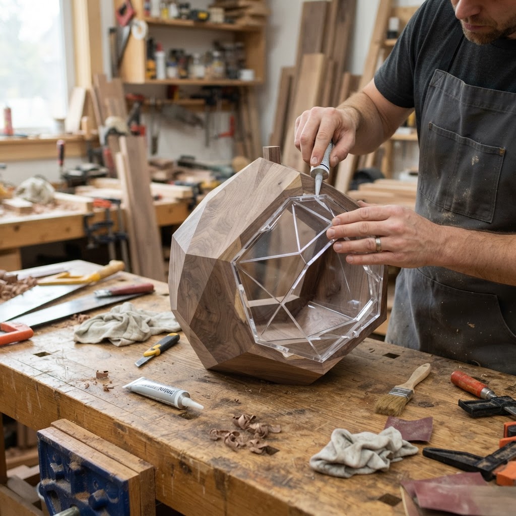 Crystalline Geode-Inspired Faceted Seed Cluster — step 3