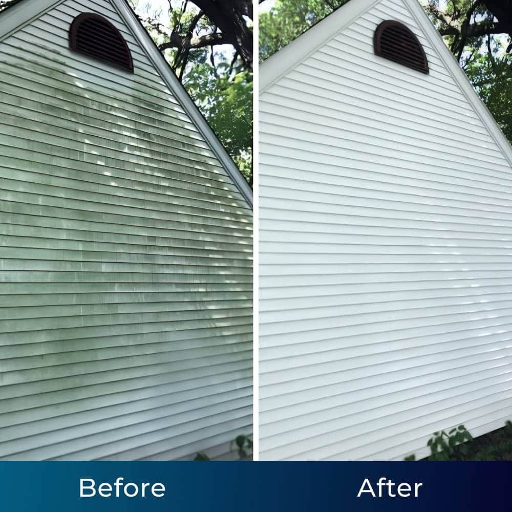 Vinyl siding before and after cleaning
