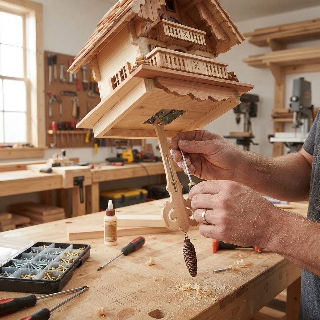 Cuckoo Clock Alpine Chalet Feeder — step 4