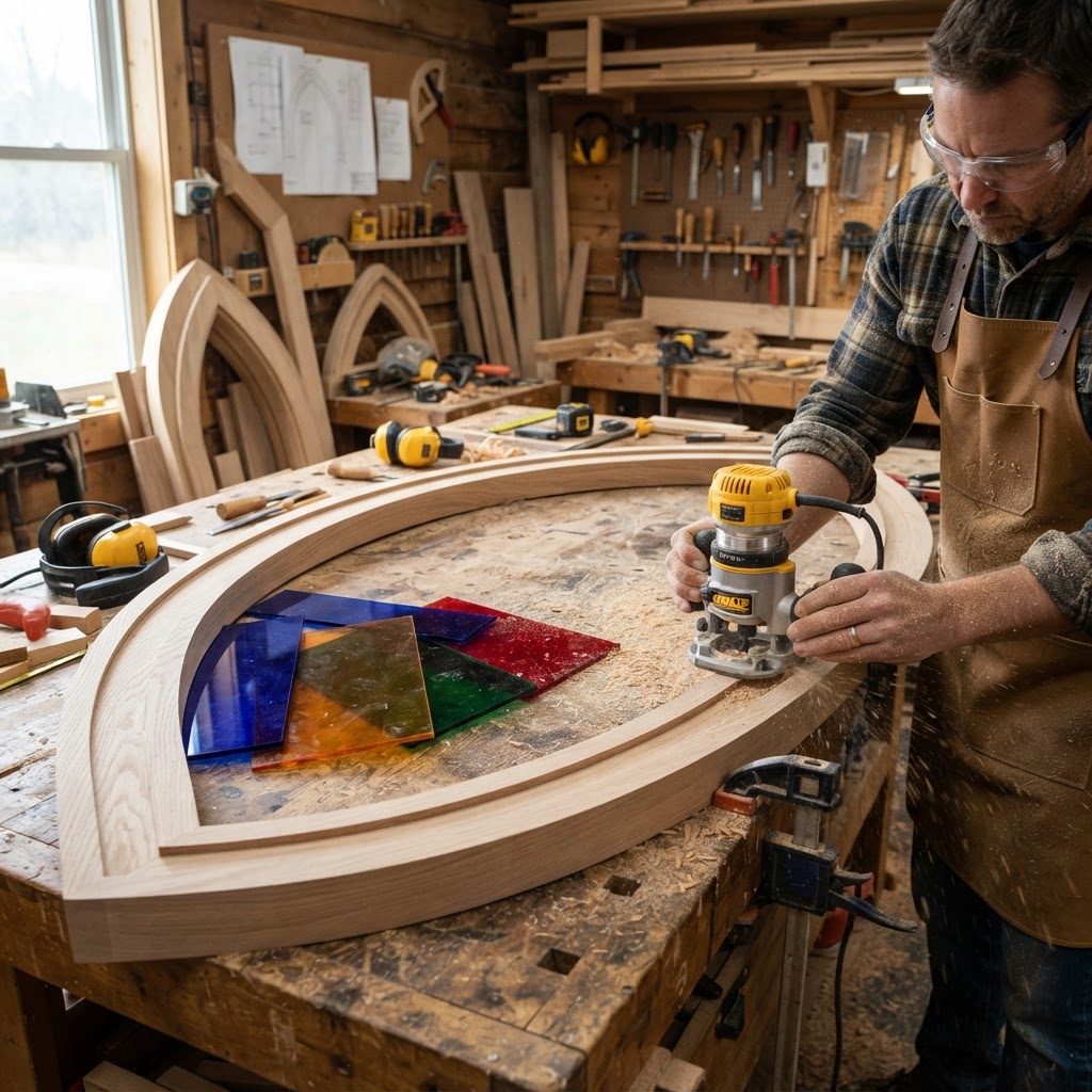 Catenary Arch Stained Glass Seed Cathedral — step 2