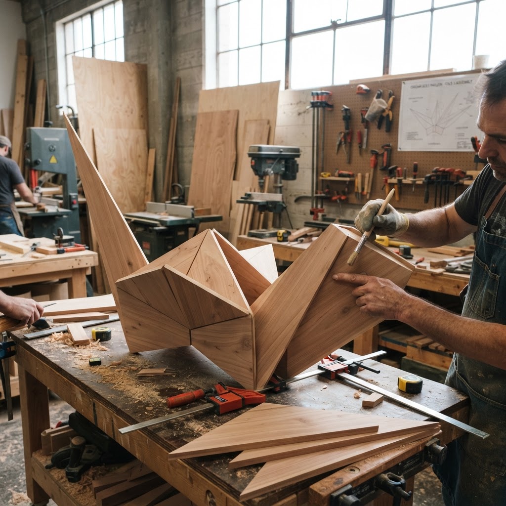 Floating Origami Crane Seed Pavilion — step 1