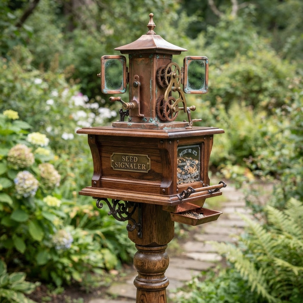Vintage Patinated Copper Victorian Telegraphic Heliograph Seed Signaler