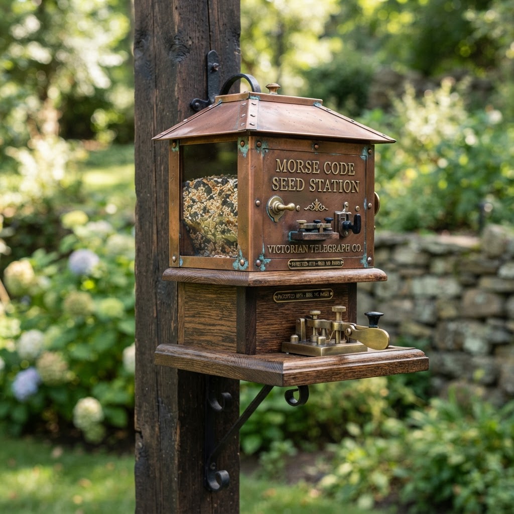 Vintage Patinated Copper Victorian Telegraphic Morse Code Seed Station