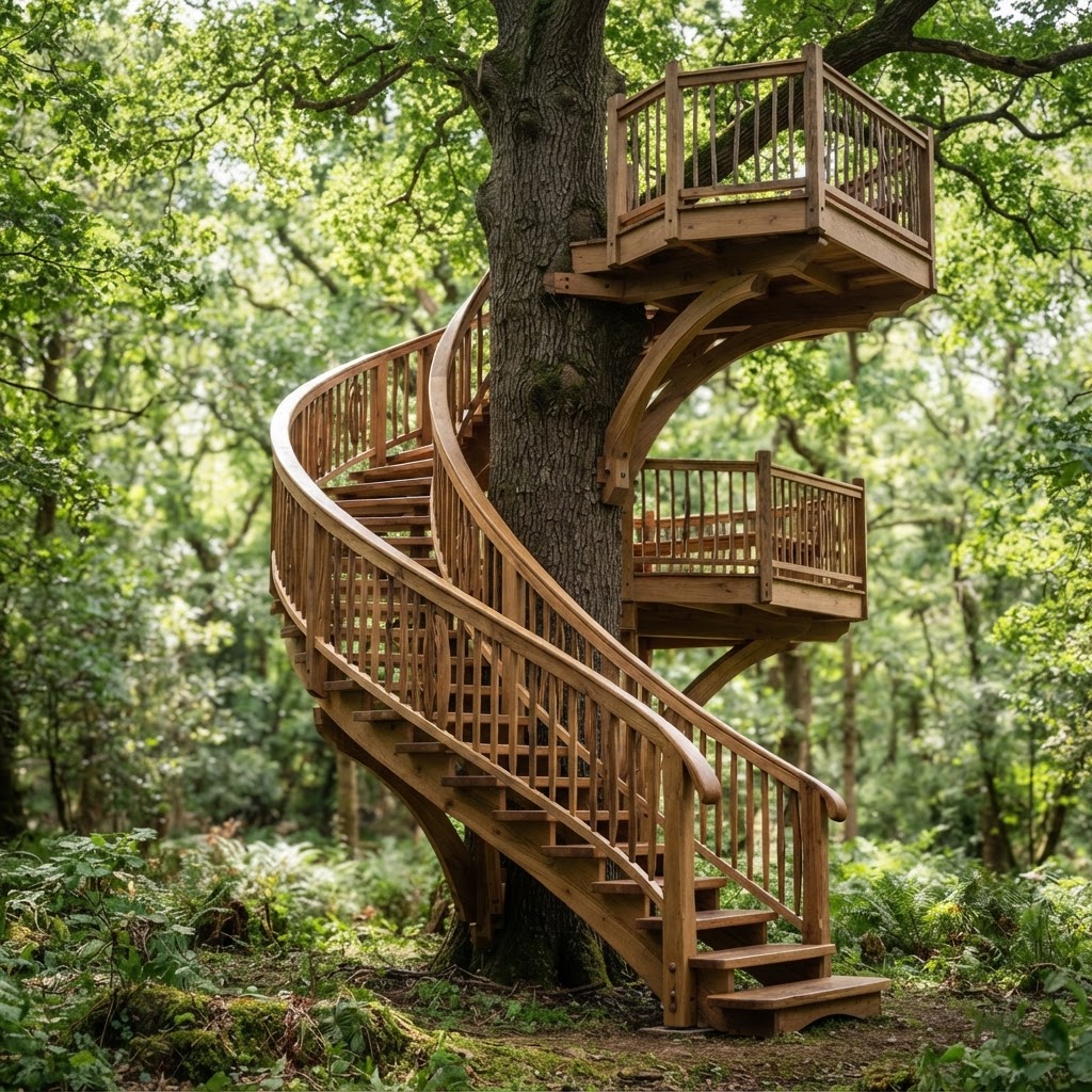 Verdant Canopy Spiral Stair-Helix