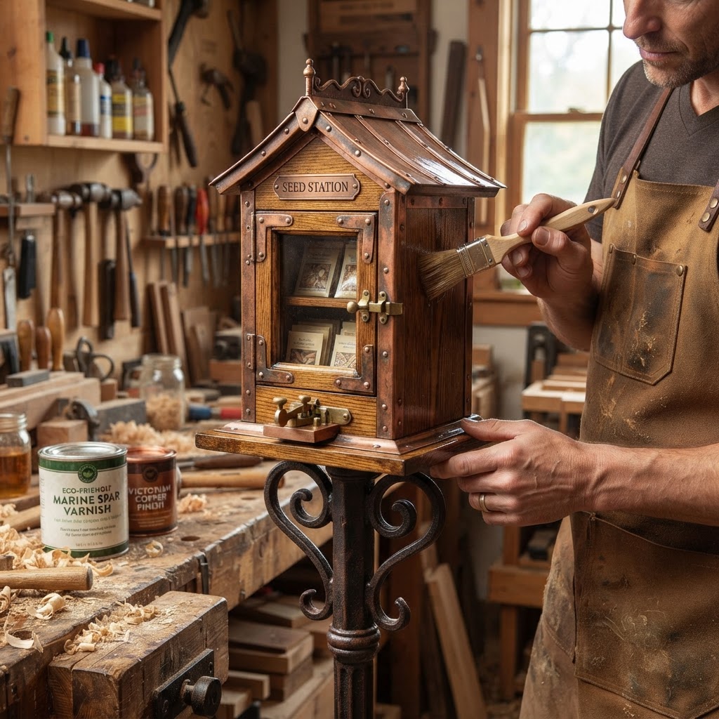Vintage Patinated Copper Victorian Telegraphic Morse Code Seed Station — step 4