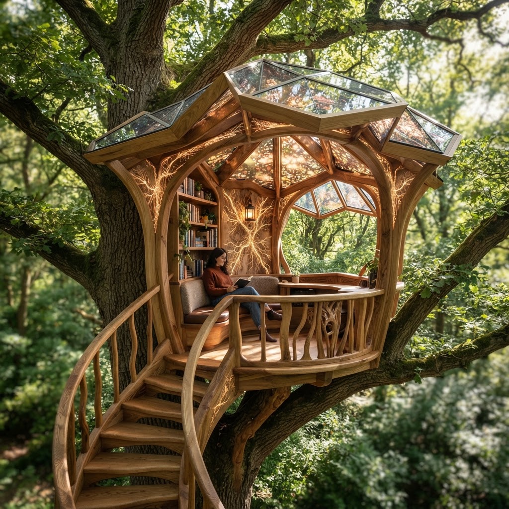 Bespoke Treetop Dendritic Mycelium-Infused Phyto-Refractive Sap-Flow Canopy Zenith-Tracking Reading Alcove