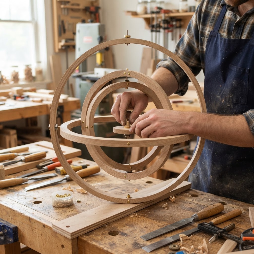 Suspended Mariner Astrolabe Seed Sphere — step 1